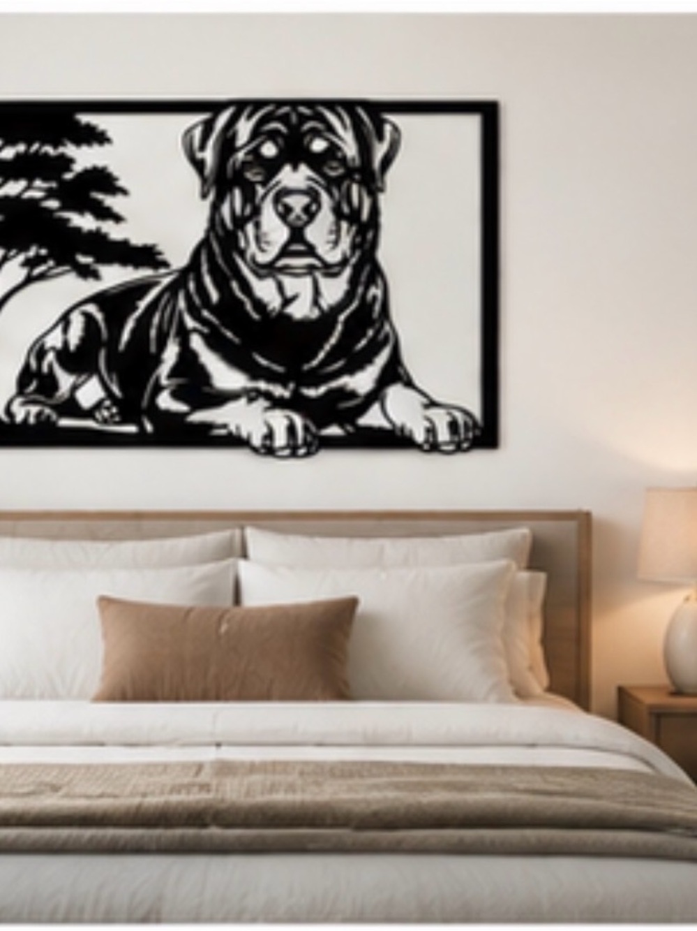 Black Rottweiler Metal Wall Art - Home Wall Decor